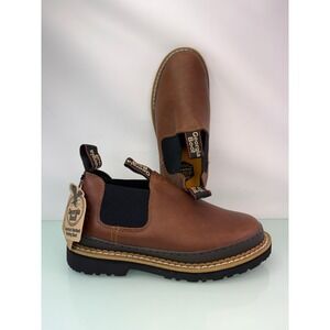 Georgia Boot Chelsea Work Boots Georgia Giant Romeo 9.5W Brown Leather Slip On
